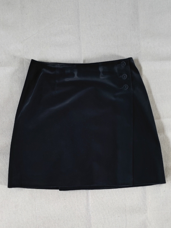 GAP Dresses & Skirts - Vintage GAP Black Velvety Mini Skirt with Side Button Trim